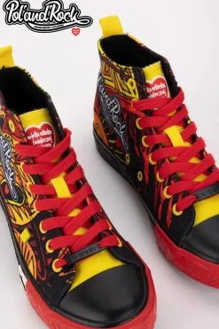 Discount Big Star Shoes Trampki Pol'and'Rock Festival X Big Star SS174501 Czarno-Czerwone