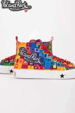 Damskie Big Star Shoes Trampki Pol'and'Rock Festival X Big Star SS174504 Zielono-Żółte