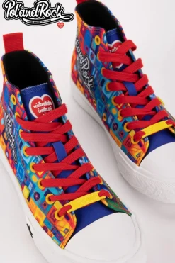 Damskie Big Star Shoes Trampki Pol'and'Rock Festival X Big Star SS174504 Zielono-Żółte