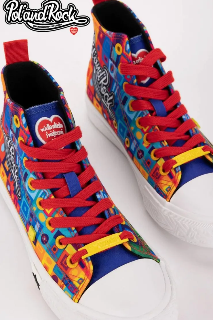 Damskie Big Star Shoes Trampki Pol'and'Rock Festival X Big Star SS174504 Zielono-Żółte