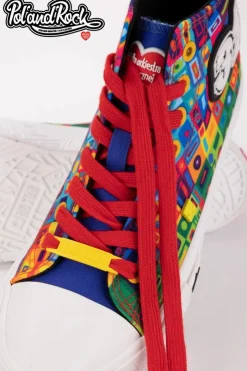 Damskie Big Star Shoes Trampki Pol'and'Rock Festival X Big Star SS174504 Zielono-Żółte