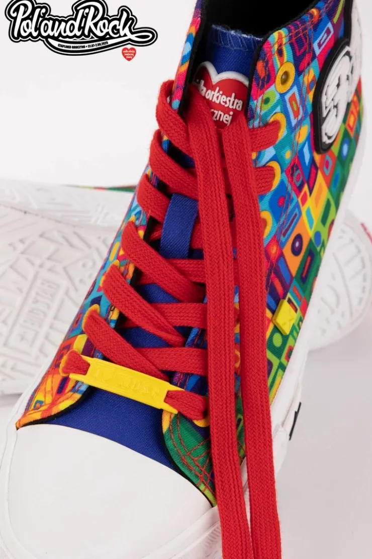 Damskie Big Star Shoes Trampki Pol'and'Rock Festival X Big Star SS174504 Zielono-Żółte