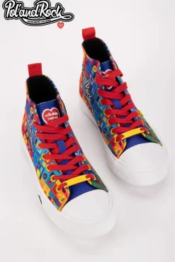 Damskie Big Star Shoes Trampki Pol'and'Rock Festival X Big Star SS174504 Zielono-Żółte