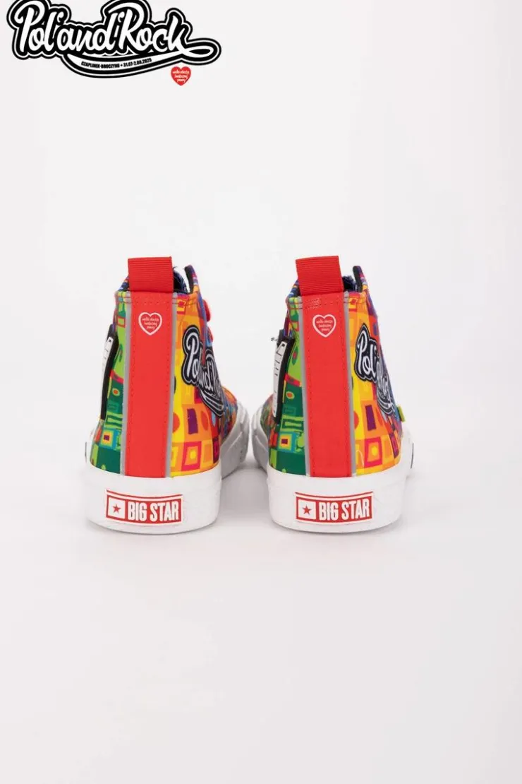 Damskie Big Star Shoes Trampki Pol'and'Rock Festival X Big Star SS174504 Zielono-Żółte