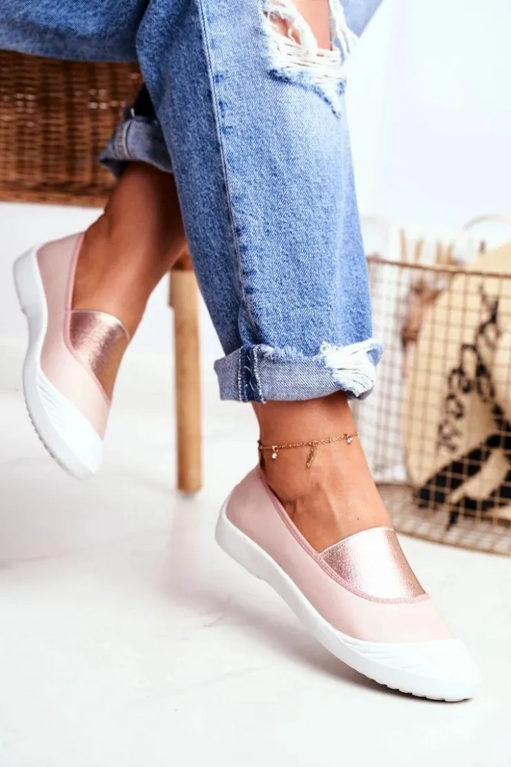Boto Trampki Slip On Wsuwane Tenisówki Różowe Justy
