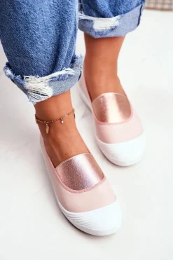Boto Trampki Slip On Wsuwane Tenisówki Różowe Justy