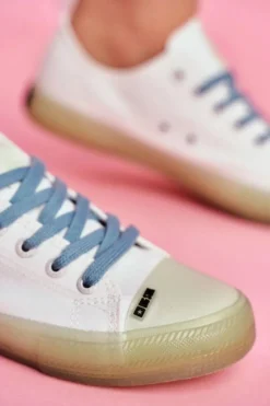 Big Star Shoes Trampki Damskie Big Star|Trampki Damskie Niskie*Trampki Z Przezroczystą Podeszwą Big Star FF274256 Białe