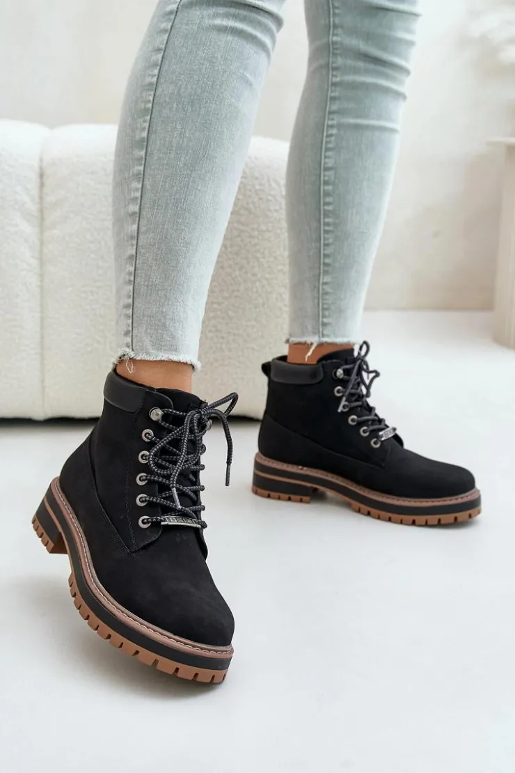 New Big Star Shoes Trapery Damskie Ocieplane Big Star OO274A290 Czarne