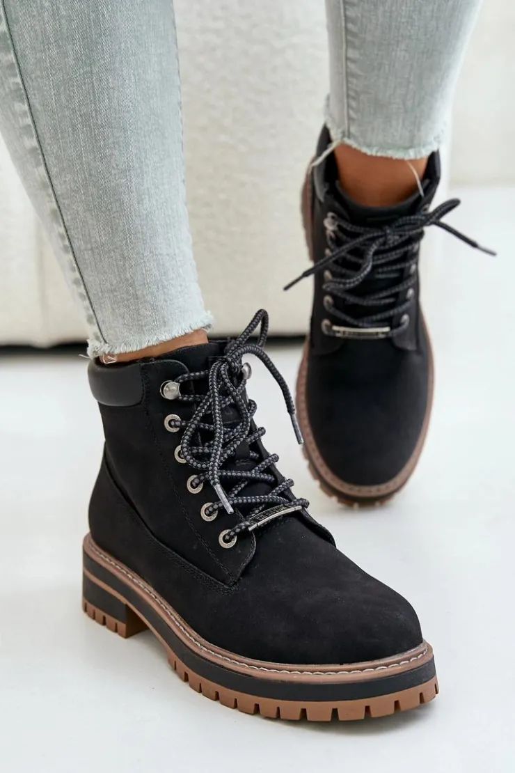 New Big Star Shoes Trapery Damskie Ocieplane Big Star OO274A290 Czarne