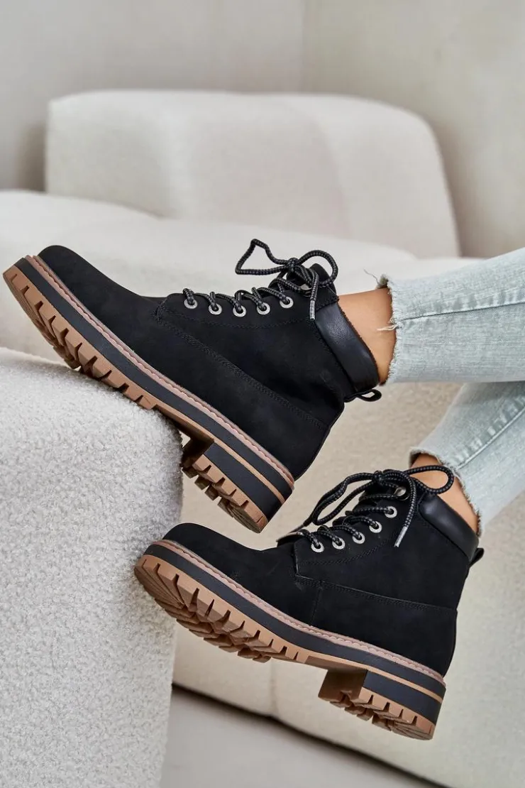 New Big Star Shoes Trapery Damskie Ocieplane Big Star OO274A290 Czarne