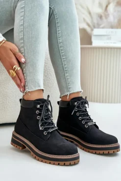 New Big Star Shoes Trapery Damskie Ocieplane Big Star OO274A290 Czarne