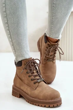 Damskie Big Star Shoes Trapery Damskie Ocieplane Big Star OO274A289 Brązowe