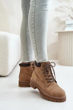 Damskie Big Star Shoes Trapery Damskie Ocieplane Big Star OO274A289 Brązowe