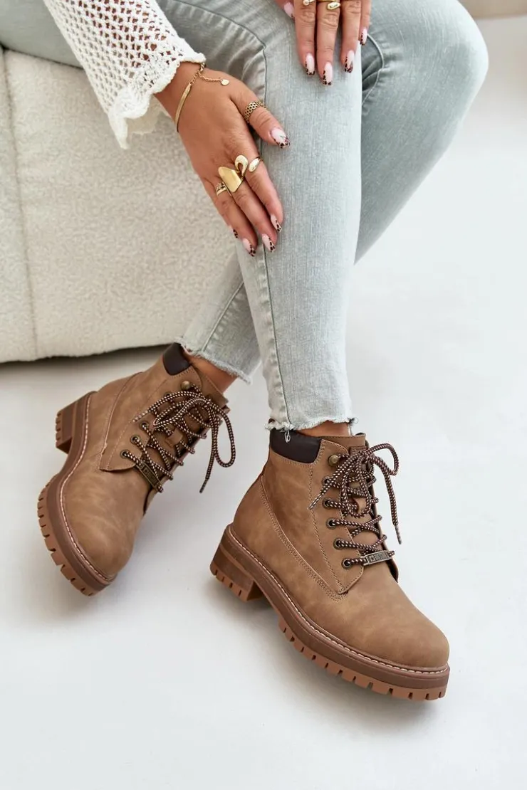 Damskie Big Star Shoes Trapery Damskie Ocieplane Big Star OO274A289 Brązowe