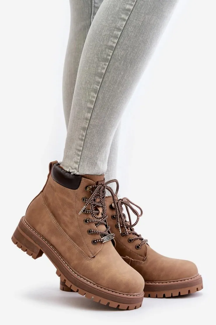 Damskie Big Star Shoes Trapery Damskie Ocieplane Big Star OO274A289 Brązowe