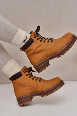 Hot Big Star Shoes Trapery Damskie Ocieplane Big Star OO274A288 Camel