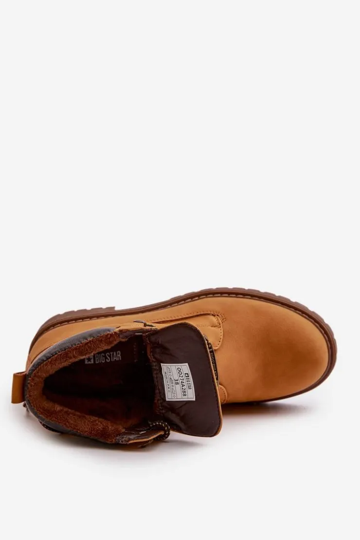 Hot Big Star Shoes Trapery Damskie Ocieplane Big Star OO274A288 Camel
