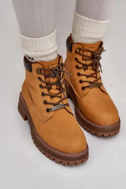 Hot Big Star Shoes Trapery Damskie Ocieplane Big Star OO274A288 Camel