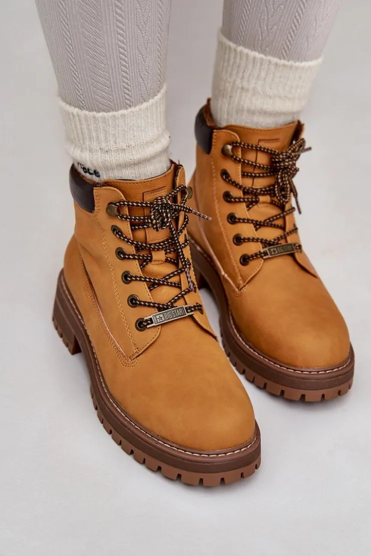 Hot Big Star Shoes Trapery Damskie Ocieplane Big Star OO274A288 Camel