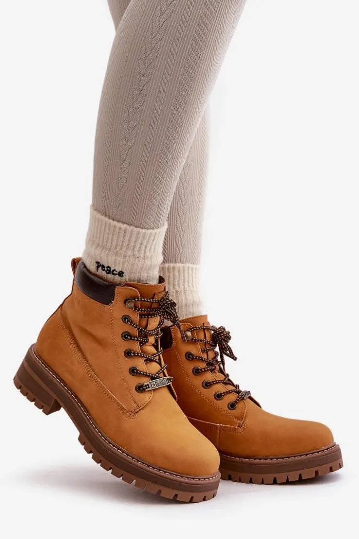 Hot Big Star Shoes Trapery Damskie Ocieplane Big Star OO274A288 Camel