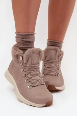 Damskie Big Star Shoes Trapery Damskie Z Futerkiem Big Star MM274487 Szare