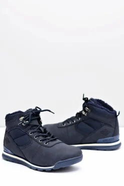 Best Boto Trekkingowe Damskie Granatowe Ocieplane Buty z Kożuszkiem Sheep