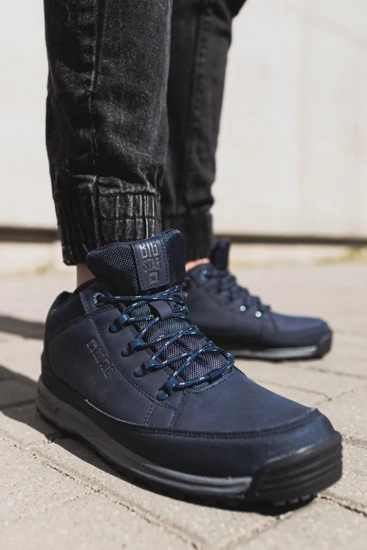 Big Star Shoes Trampki Męskie Big Star|Obuwie Trekkingowe Męskie*Trekkingowe Młodzieżowe Buty Big Star Wysokie Outdoor Granatowe EE274817
