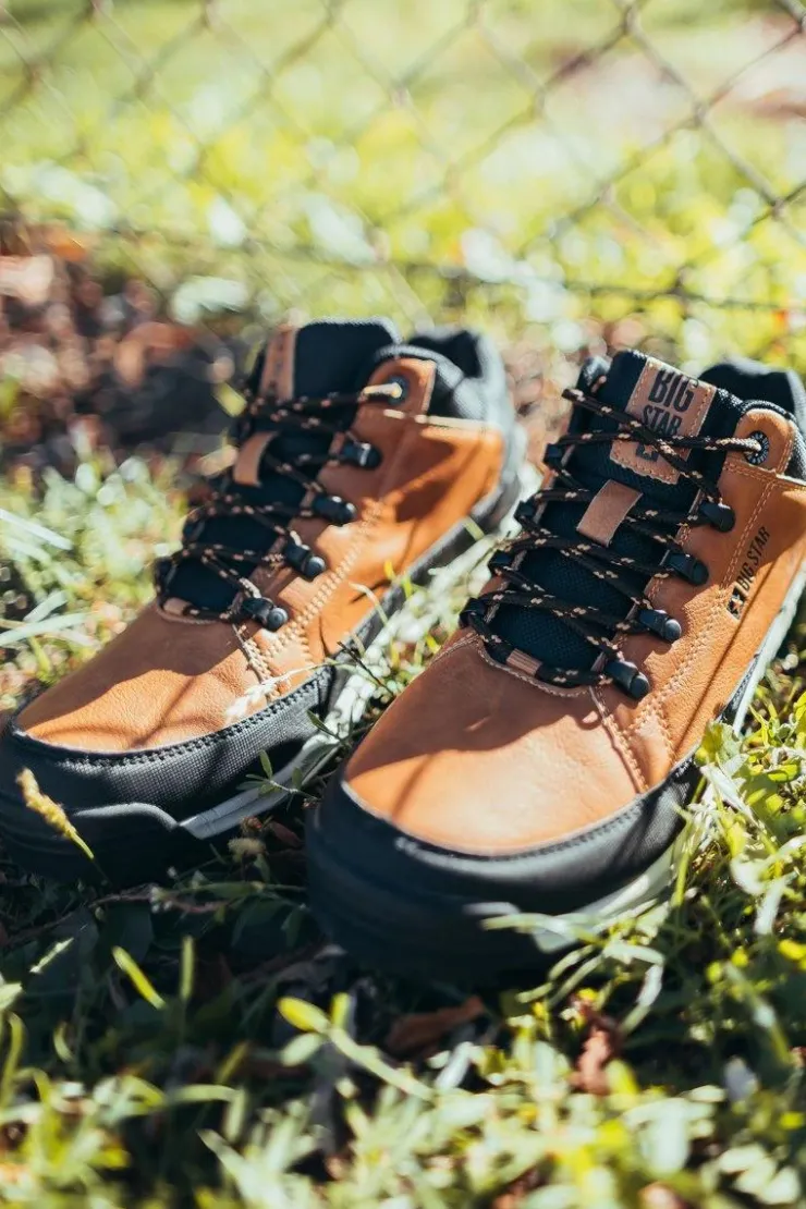 Damskie/Męskie Big Star Shoes Trekkingowe Młodzieżowe Buty Big Star Wysokie Outdoor Camel EE274815