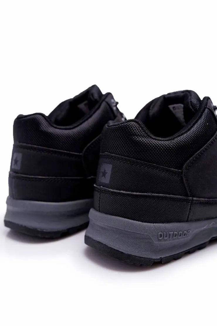 Big Star Shoes Trekkingowe Młodzieżowe Buty Big Star Wysokie Outdoor Czarne EE274816