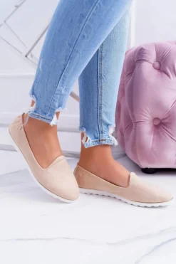 Outlet Boto Vices | Beżowe Zamszowe Baleriny Imany