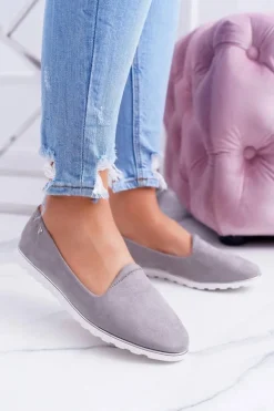 Damskie Boto Vices | Szare Zamszowe Baleriny Imany