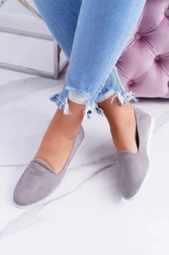 Damskie Boto Vices | Szare Zamszowe Baleriny Imany