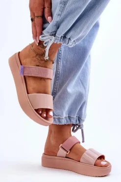 Online ZAXY Wegańskie Klapki Na Rzep HH285284 Nude