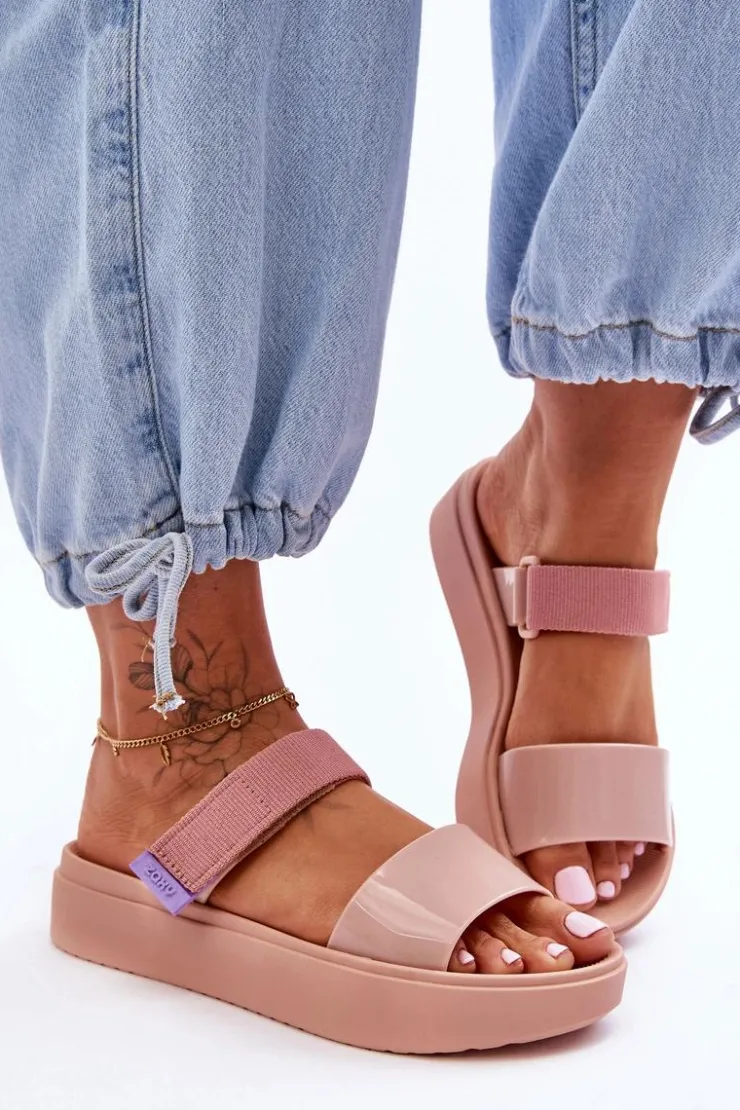 Online ZAXY Wegańskie Klapki Na Rzep HH285284 Nude