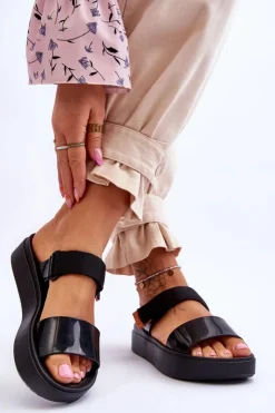 Outlet ZAXY Wegańskie Klapki Na Rzep HH285282 Czarne