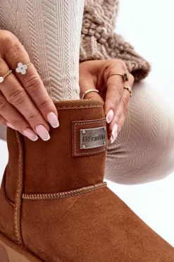 Best D.Franklin Wegańskie Śniegowce Na Platformie DFSH371004 Brązowe