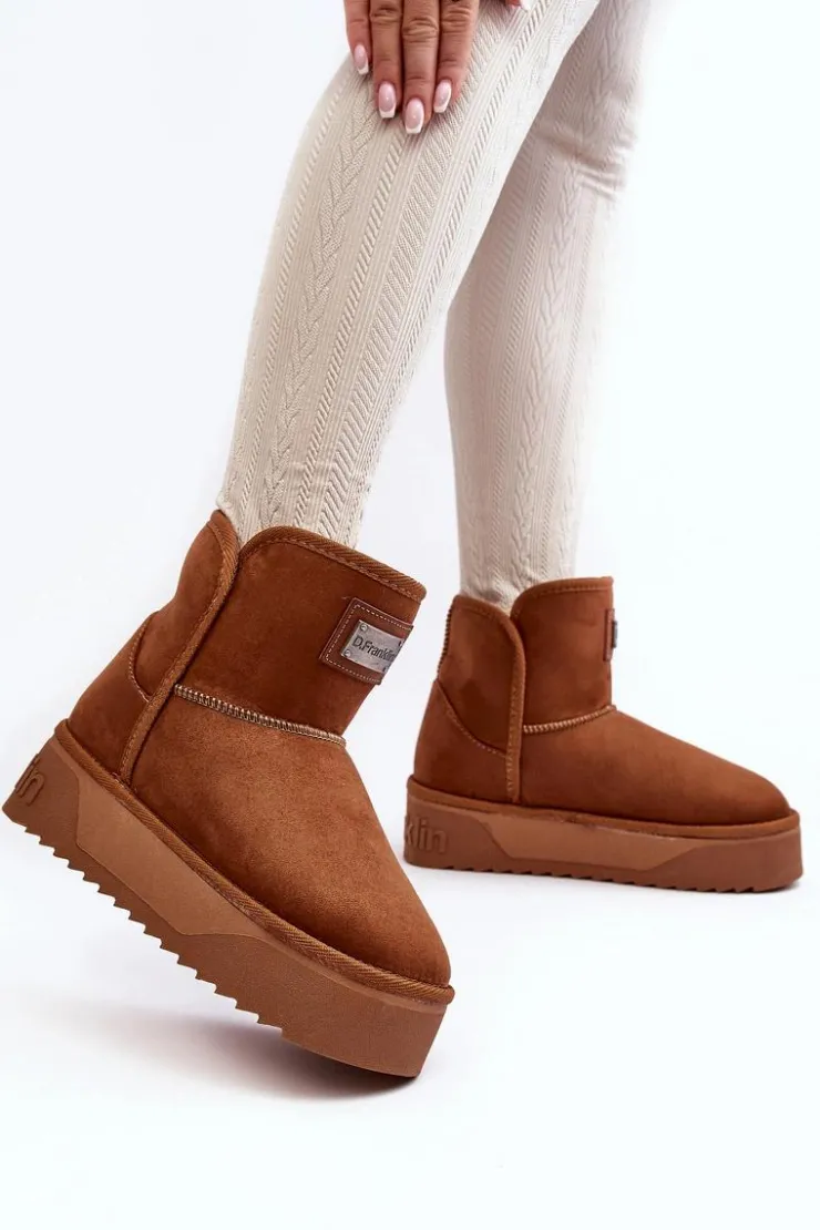 Best D.Franklin Wegańskie Śniegowce Na Platformie DFSH371004 Brązowe