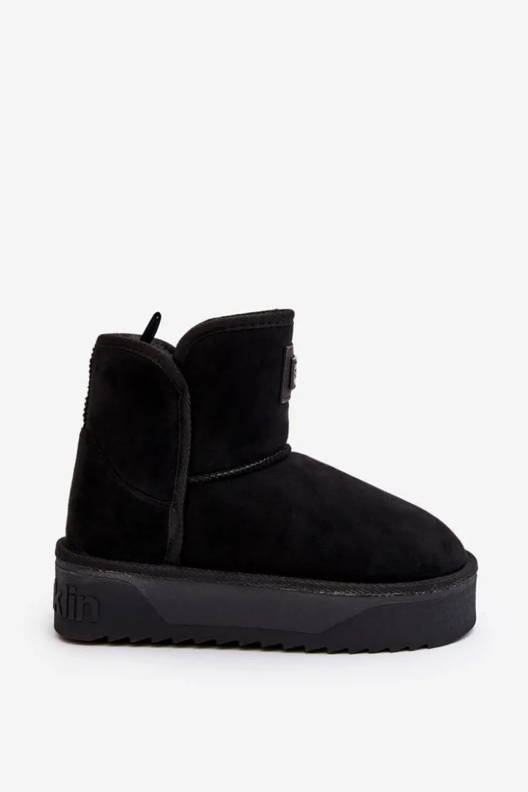 D.Franklin Śniegowce Damskie*Wegańskie Wodoodporne Śniegowce Na Platformie DFSH371004 Czarne Czarny