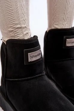 D.Franklin Śniegowce Damskie*Wegańskie Wodoodporne Śniegowce Na Platformie DFSH371004 Czarne Czarny