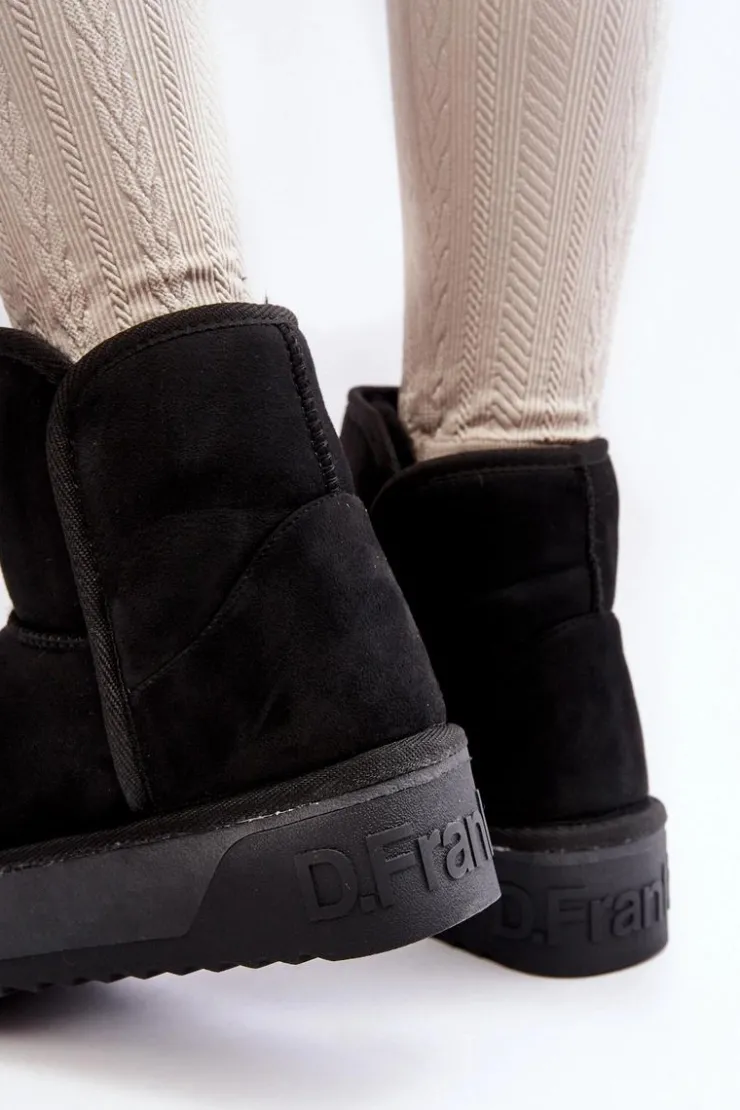 D.Franklin Śniegowce Damskie*Wegańskie Wodoodporne Śniegowce Na Platformie DFSH371004 Czarne Czarny