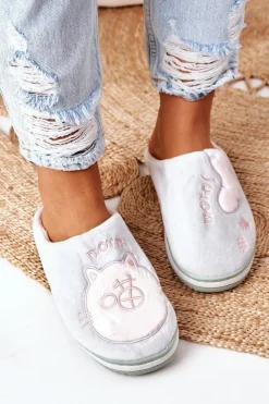 Hot Boto Welurowe Papcie Z Kotem Zielone Good Morning