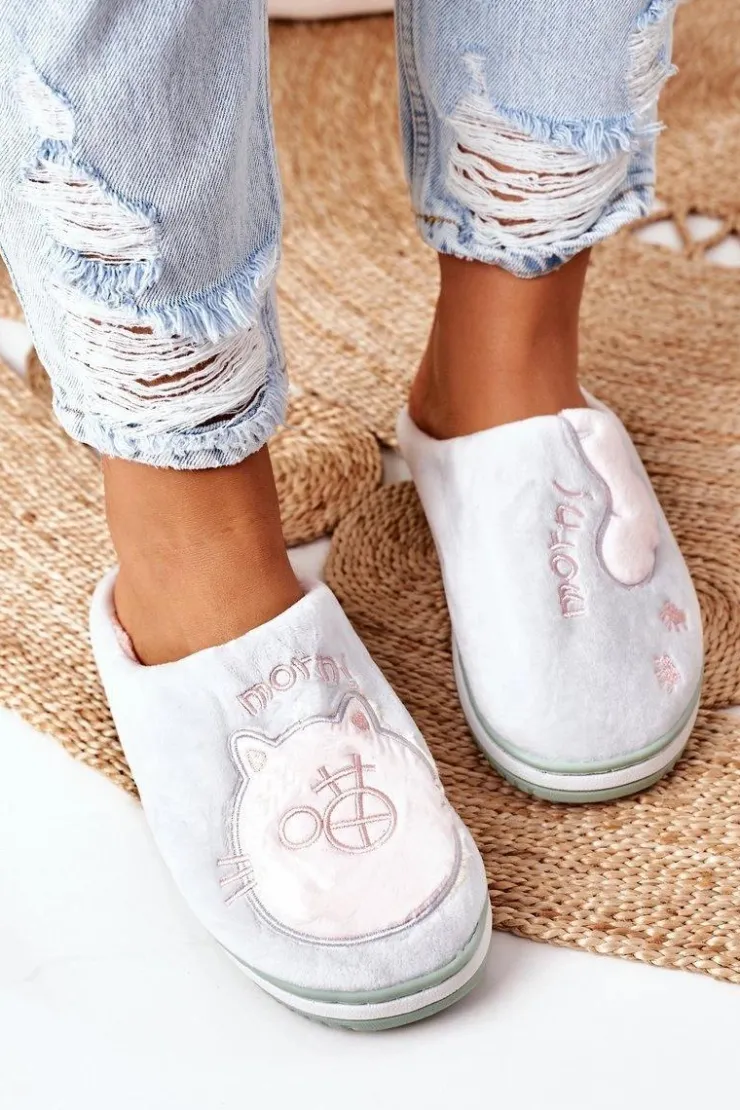 Hot Boto Welurowe Papcie Z Kotem Zielone Good Morning