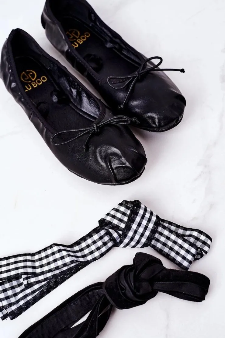 Damskie Boto Wiązane Baleriny Lu Boo Czarne