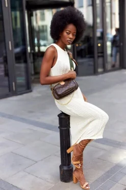 Damskie Boto Wiązane Sandały Na Słupku Camel Catwalk