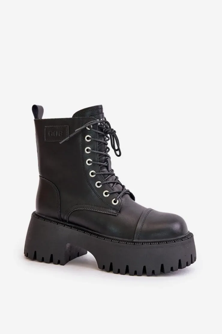 Sale GOE Workery Botki Damskie Ocieplane Ze Skóry Naturalnej OO2N4123