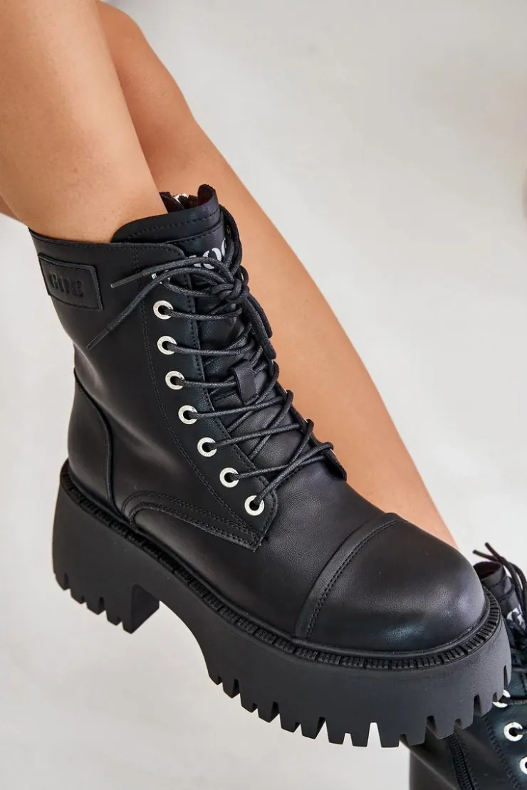 Sale GOE Workery Botki Damskie Ocieplane Ze Skóry Naturalnej OO2N4123