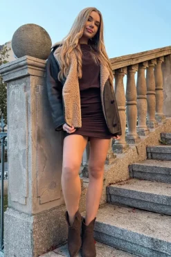 Sale Boto Wsuwane Botki Kowbojki Damskie Z Naturalnego Zamszu Czekoladowe Beretta Brązowy