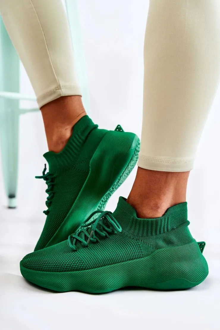 Boto Sneakersy Damskie*Wsuwane Buty Sportowe Damskie Zielone Dalmiro