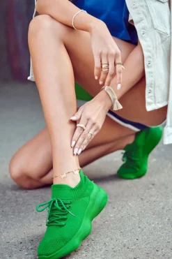 Boto Sneakersy Damskie*Wsuwane Buty Sportowe Damskie Zielone Dalmiro