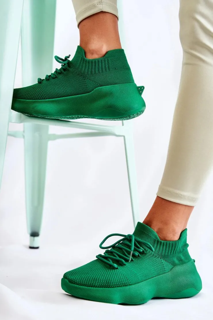 Boto Sneakersy Damskie*Wsuwane Buty Sportowe Damskie Zielone Dalmiro